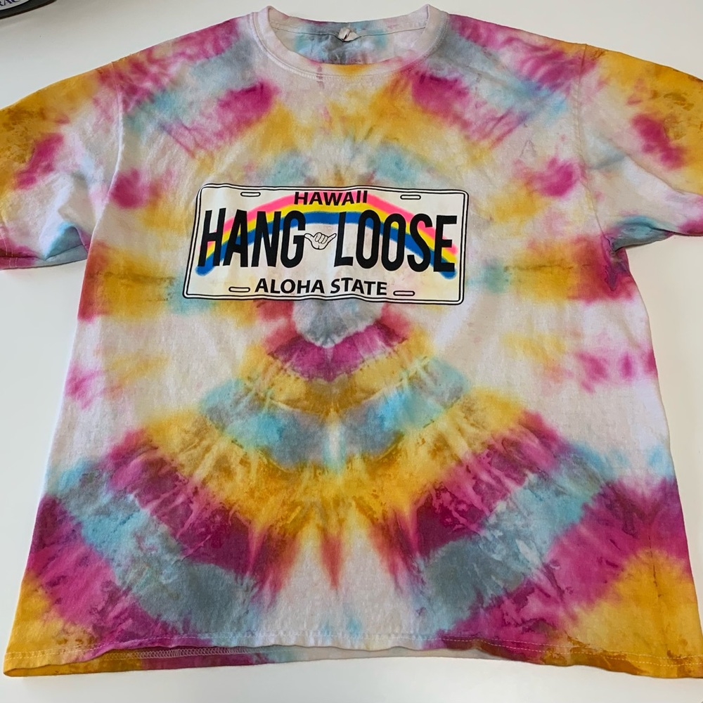 Tie Dye Hawaii Hang Loose Tee